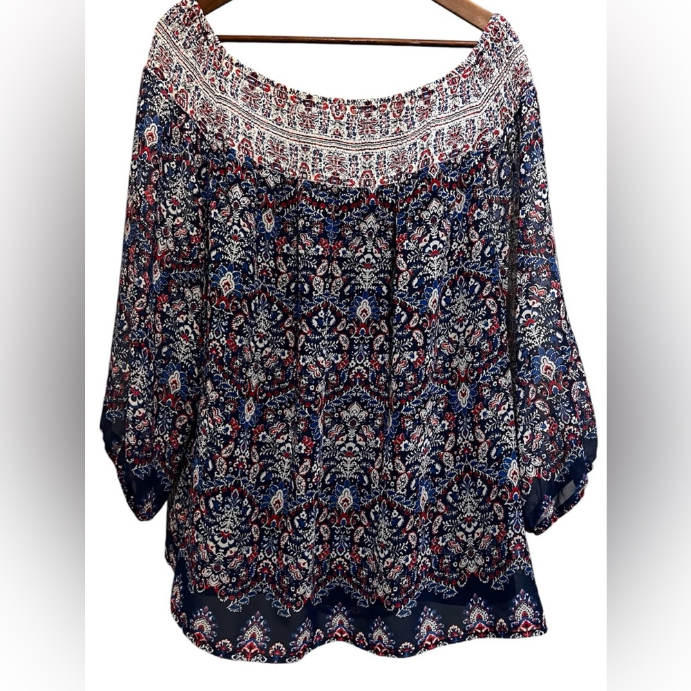 Alyx women’s red/white/blue blouse/ size 3X - Picture 2 of 8